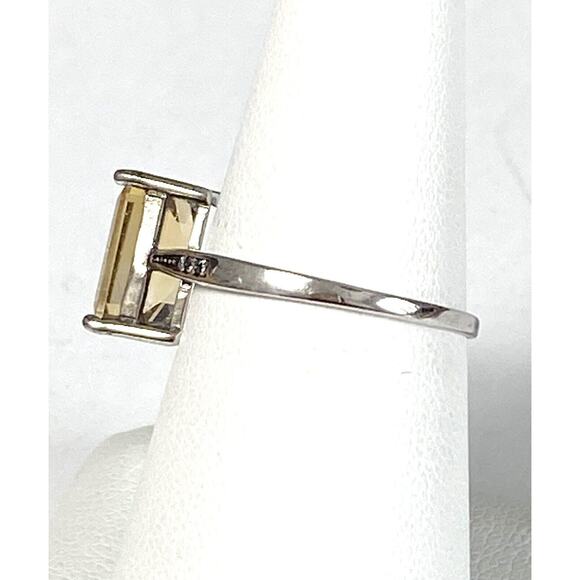 925 Sterling Silver Ring Citrine Rectangular 2.12g Size 7 - Picture 7 of 16